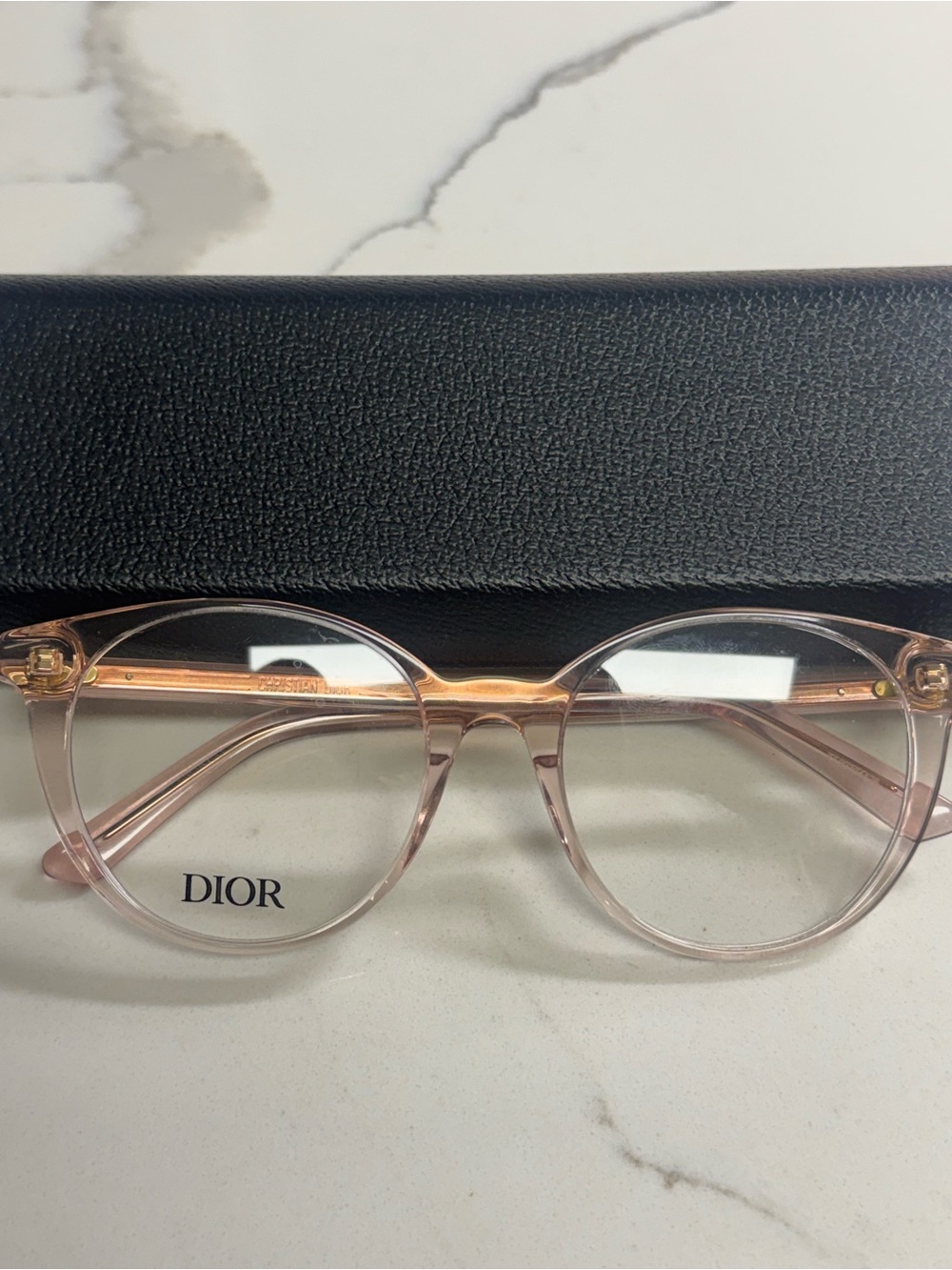 Dior Round Transparent Blush Pink Optical Glasses